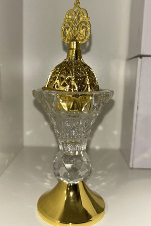 Quemador de cristal para incienso Oud se utiliza con carboncillo.