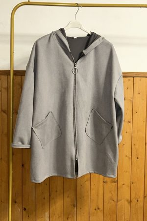 Chaqueta antelina color Gris talla única