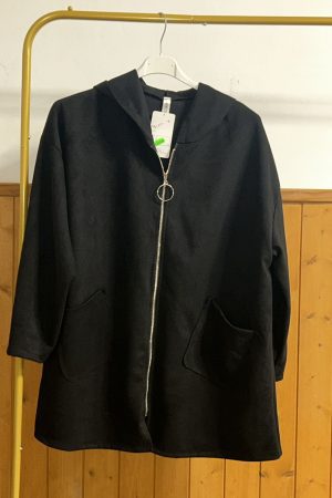 Chaqueta antelina color negro talla única