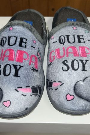 Zapatilla de casa Gris qué guapas soy