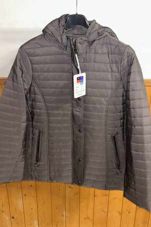 Chaqueta gris, marengo, capucha desmontable en los lados