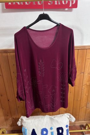 Camiseta Brillis Burdeos