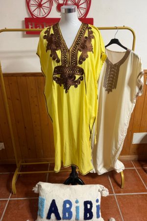 Kandora Marrakech Corte Midi Amarilla