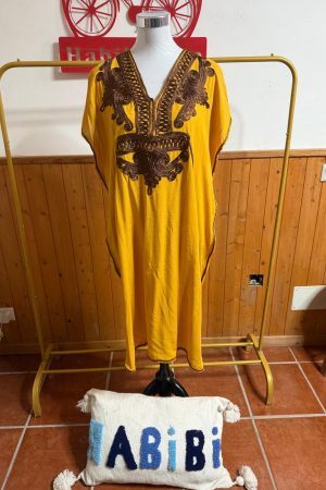 Kandora Marrakech Corte Midi Mostaza