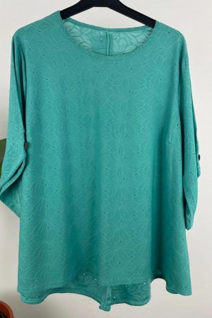 Camiseta calada verde rubi