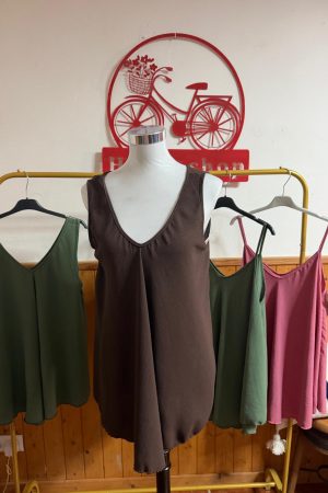 Camiseta tirante ancho chocolate