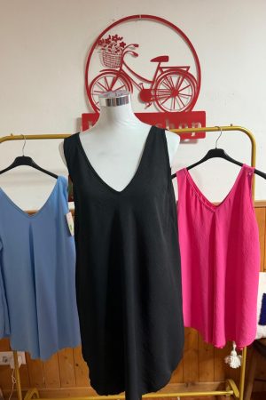 Camiseta tirante ancho negra plus