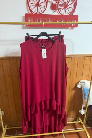 Conjunto bluson largo burdeos