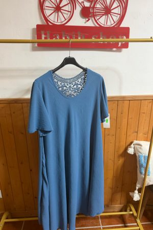 Vestido Azul vaquero con crochet