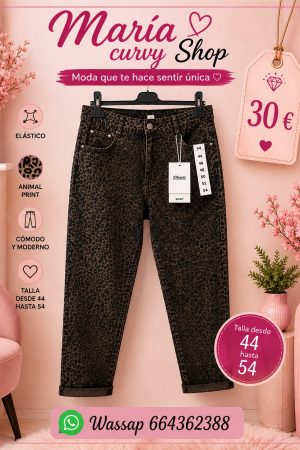 Pantalon vaquero animal print